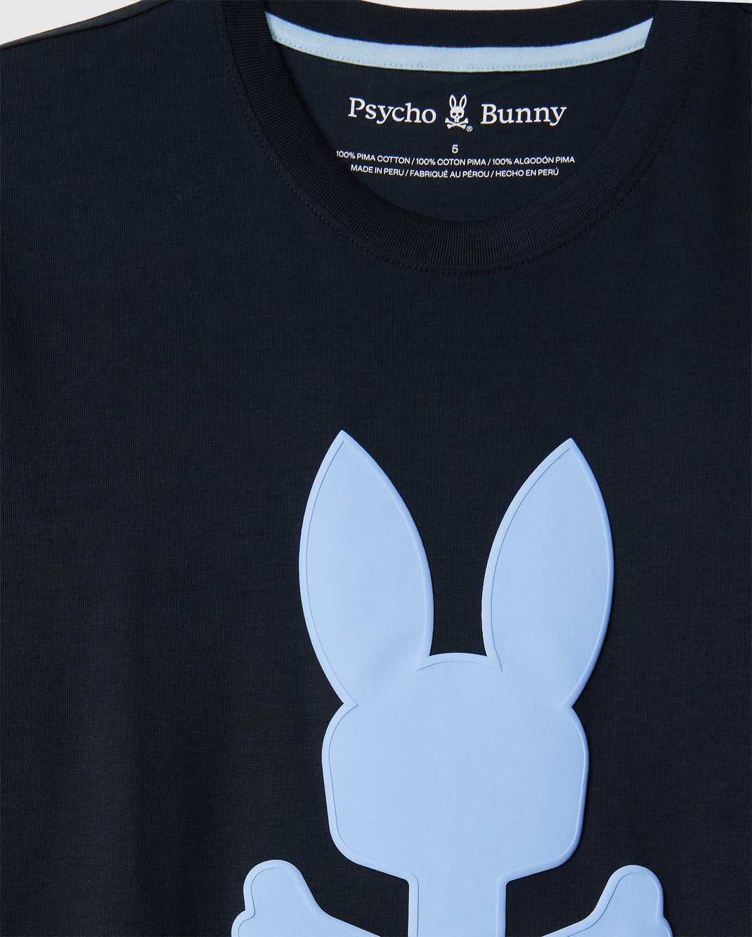 T Shirt Graphique Psycho Bunny Houston Graphic Tee Bleu Marine Homme | ZTO-43413482